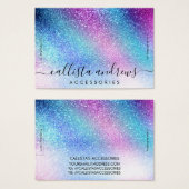 Paarse blauwe nevel Galaxy Glitter Bracelet Displa Visitekaartje (Voorkant /achterkant)