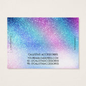 Paarse blauwe nevel Galaxy Glitter Bracelet Displa Visitekaartje (Achterkant)