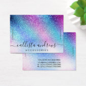 Paarse blauwe nevel Galaxy Glitter Bracelet Displa Visitekaartje (Bureau)