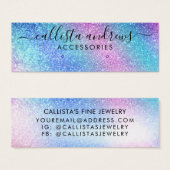 Paarse blauwe nevel Galaxy Glitter Earring Display Mini Visitekaartjes (Voorkant /achterkant)