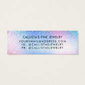 Paarse blauwe nevel Galaxy Glitter Earring Display Mini Visitekaartjes (Achterkant)