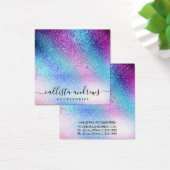 Paarse blauwe nevel Galaxy Glitter Earring Display Vierkante Visitekaartjes (Bureau)