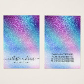Paarse blauwe nevel Galaxy Glitter Earring Display Visitekaartje (Voorkant /achterkant)