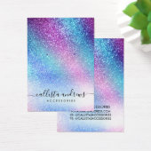 Paarse blauwe nevel Galaxy Glitter Earring Display Visitekaartje (Bureau)
