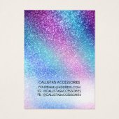 Paarse blauwe nevel Galaxy Glitter Earring Display Visitekaartje (Achterkant)