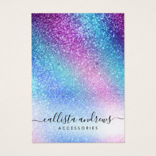 Paarse blauwe nevel Galaxy Glitter Earring Display Visitekaartje