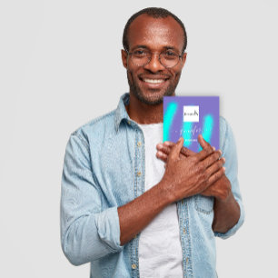 Paarse Blauwe Oceanische Abstracte Douane QR LOGO Vierkante Visitekaartje