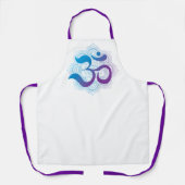 Paarse Blauwe Om Flower Mandala Keuken Draag Schort (Voorkant)