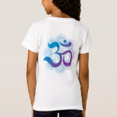 Paarse & Blauwe Om Symbool Mandala Bloem Kinder T-shirt (Achterkant)