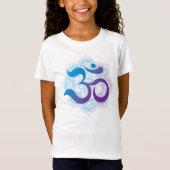 Paarse & Blauwe Om Symbool Mandala Bloem Kinder T-shirt (Voorkant)