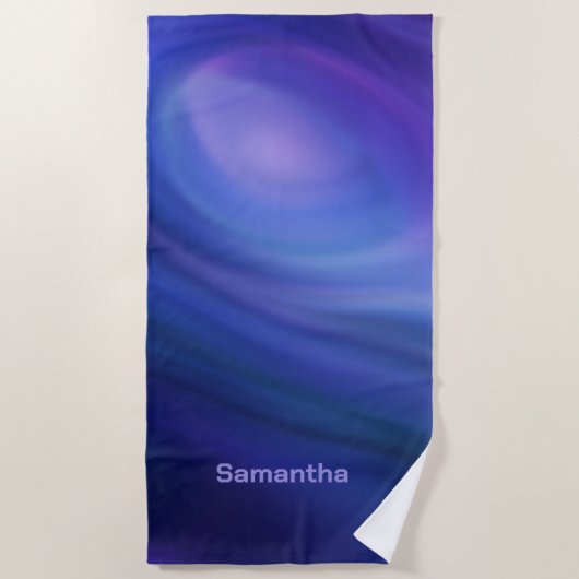 Paarse blauwe ombre gradiënt strandlaken (Voorkant)