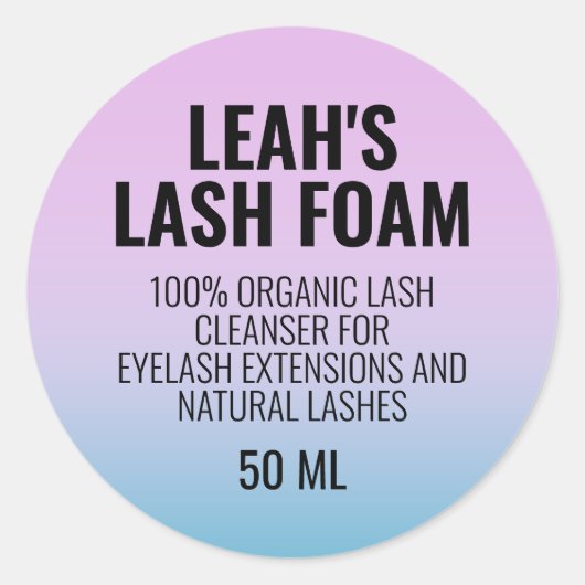 Paarse & Blauwe Ombre Klein BedrijfsSchoonheidspro Ronde Sticker (Voorkant)