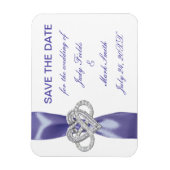 Paarse blauwe oneindigheid hart sparen de datum ma magneet (Verticaal)