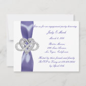 Paarse Blauwe Oneindigheid Heart Engagement Party  (Voorkant)