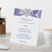 Paarse blauwe oneindigheid Heart Weddenschap Veili Reclamebord Met Voetstuk (Insitu)