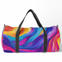 PAARSE BLAUWE ORANJE GELE ABSTRACTE GOLVEN