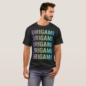 Paarse Blauwe Origami T-shirt (Voorkant volledig)