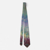 Paarse Blauwe Pacock Abstracte Stropdas Necktie (Achterkant)