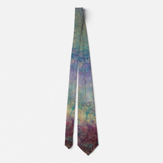 Paarse Blauwe Pacock Abstracte Stropdas Necktie (Achterkant)