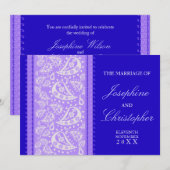 Paarse blauwe Paisley Weddenschap Kaart (Voorkant / Achterkant)