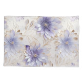 Paarse Blauwe Parel Witte Bloemen Kussensloop (Achterkant-Links)