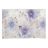 Paarse Blauwe Parel Witte Bloemen Kussensloop (Voorkant-Rechts)