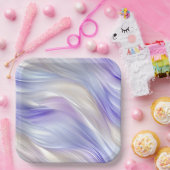 Paarse Blauwe Parel Witte Bruiloft Papieren Bordje (Feest)