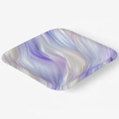 Paarse Blauwe Parel Witte Bruiloft Papieren Bordje (Gebogen)