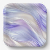 Paarse Blauwe Parel Witte Bruiloft Papieren Bordje (Voorkant)