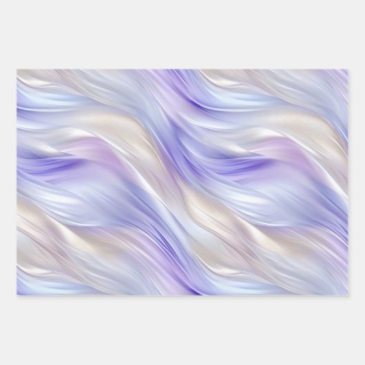 Paarse Blauwe Parel Witte Swirls Inpakpapier Vel (Voorkant)