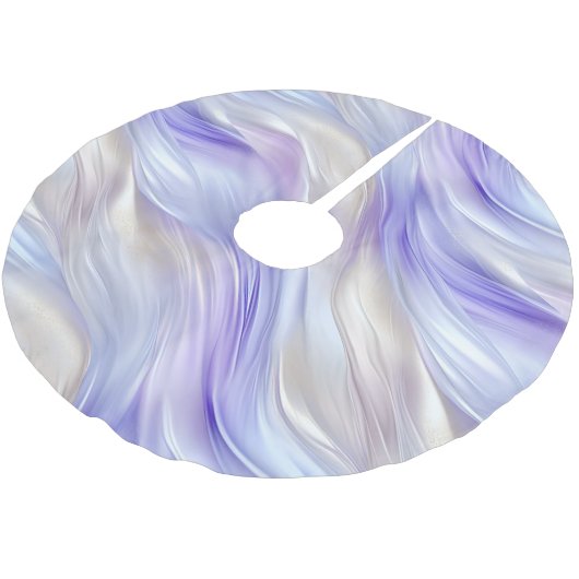  Paarse Blauwe Parel Witte Swirls Kerstboom Rok (Gekanteld)
