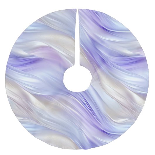 Paarse Blauwe Parel Witte Swirls Kerstboom Rok (Voorkant)