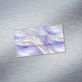 Paarse Blauwe Parel Witte Swirls Magnetisch Visitekaartje
