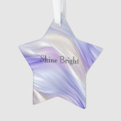 Paarse Blauwe Parel Witte Swirls Ornament (voorkant)