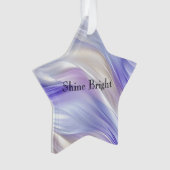 Paarse Blauwe Parel Witte Swirls Ornament (voorkant)