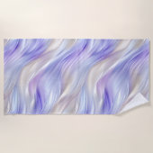 Paarse Blauwe Parel Witte Swirls Strandlaken (Voorkant)