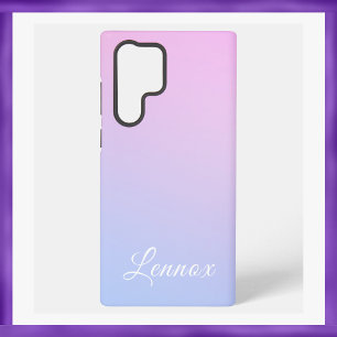 Paarse Blauwe Pastel Monochrome Monogram Samsung Galaxy Hoesje