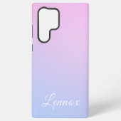 Paarse Blauwe Pastel Monochrome Monogram Samsung Galaxy Hoesje (Achterkant)