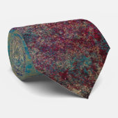 Paarse Blauwe Pauw Abstracte Heren Das (Opgerold)