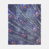 Paarse Blauwe Pauwveren Fleece Deken (Voorkant)