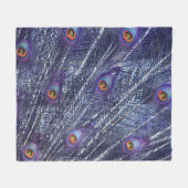 Paarse Blauwe Pauwveren Fleece Deken (Voorkant (Horizontaal))