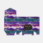 Paarse Blauwe Peacock Agaat Sweet Sixteen Dank je Bedankdoosjes (Uitgevouwen)