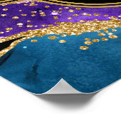 Paarse Blauwe Peacock Agaat Sweet Sixteen Welkom Poster (Hoek)