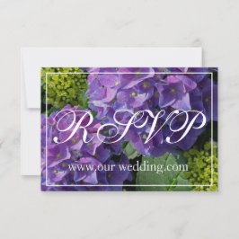 Paarse blauwe periwinkle hydrangeas rsvp save the date