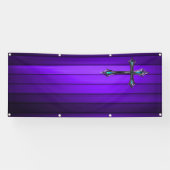 paarse blauwe plank kerk spandoek (Horizontaal)