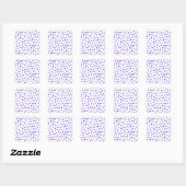 Paarse Blauwe Polka Dot Dotted Pattern Art Vierkante Sticker (Vel)