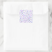 Paarse Blauwe Polka Dot Dotted Pattern Art Vierkante Sticker (Tas)