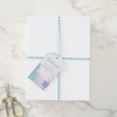 Paarse Blauwe Prinses Thema Meisje Verjaardagsfees Cadeaulabel (Met Touw)