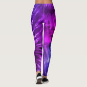 Paarse & Blauwe Psychedelische Starburst Tie Dye Leggings (Achterkant)