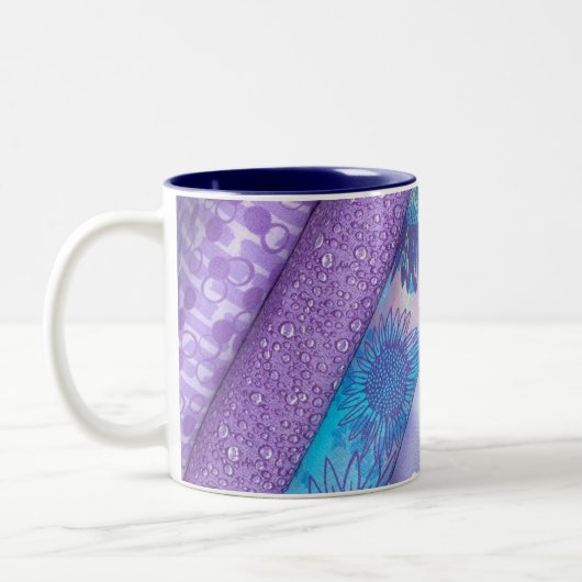 Paarse & Blauwe Quiltrol Stof Mok (Links)